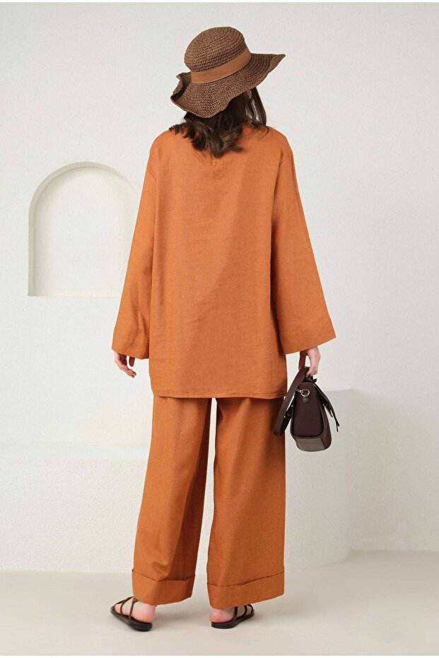 تونيك من الكتان البابايا - موديل أساسي - 3