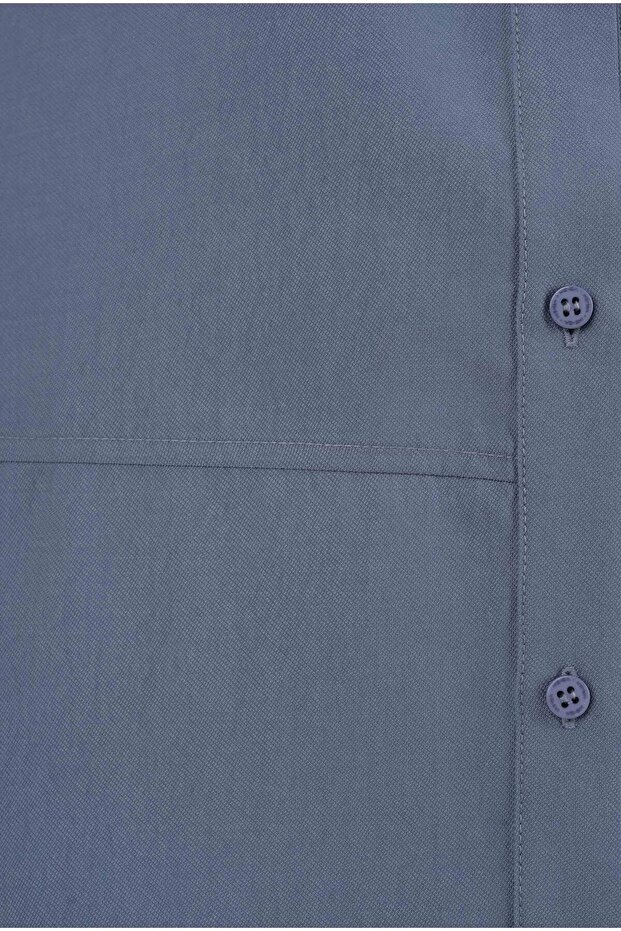 Parçalı Modal Gömlek Lavanta Mavi - 6