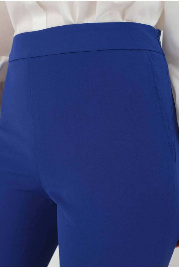 İspanyol Paça Pantolon Saks - 3