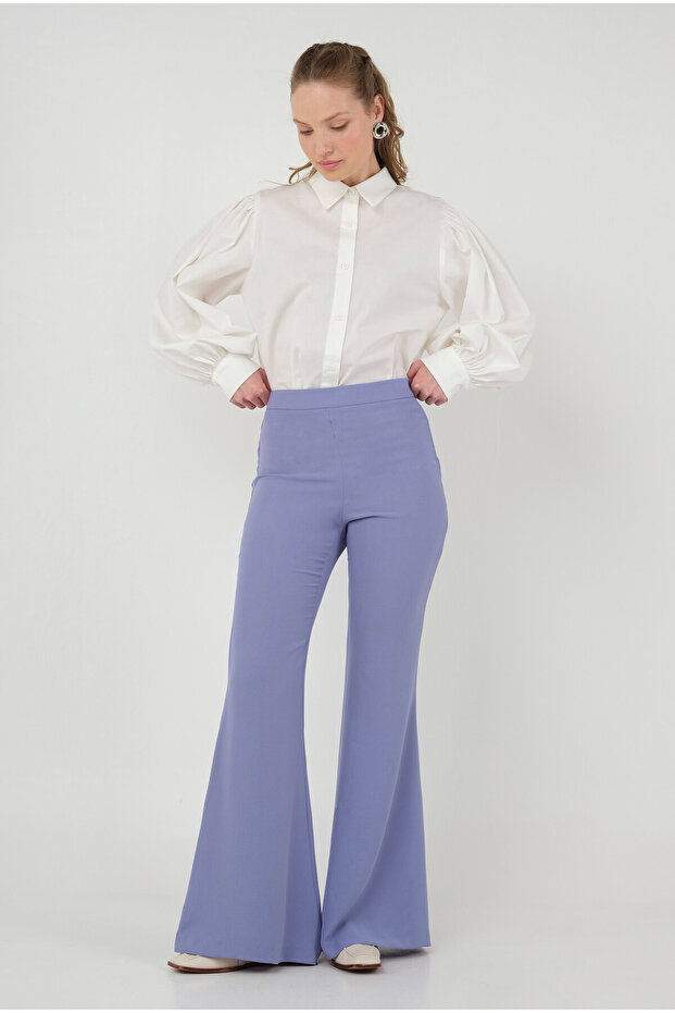 İspanyol Paça Pantolon Lila - 1