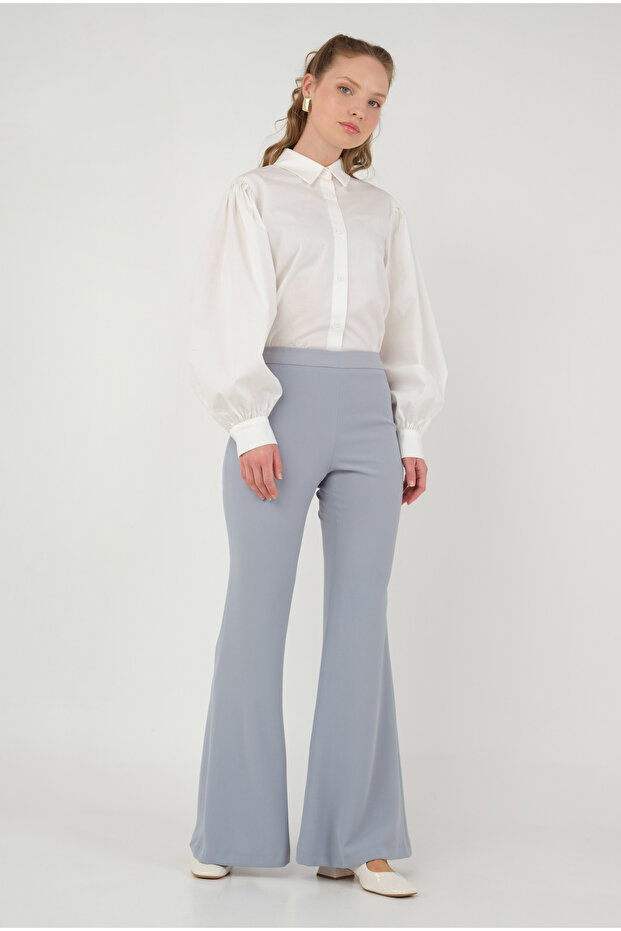 İspanyol Paça Pantolon Gri - 1