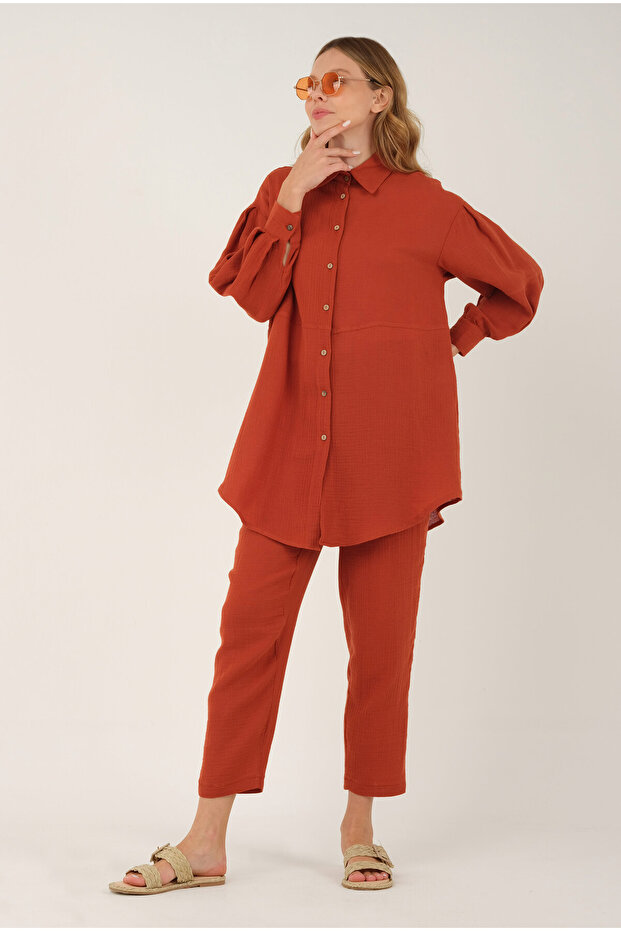 Müslin Pantolon Kiremit - 1