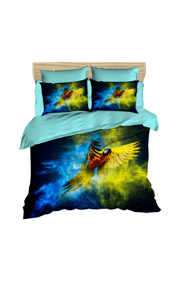 Parrot Color 3D Double Duvet Cover Pillow Set