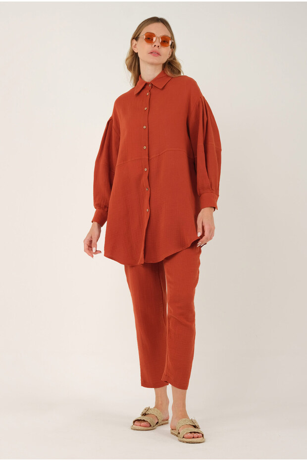 Müslin Pantolon Kiremit - 2