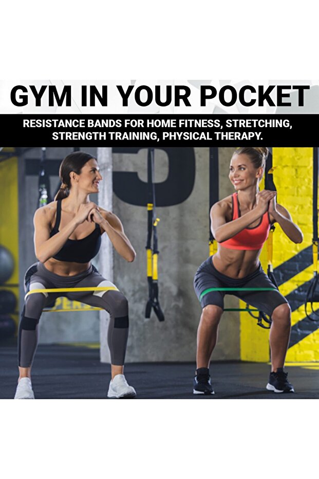 Resistance Loop Bands (SET OF 5) | Latex Rubber, 5 Resistance Levels - 7
