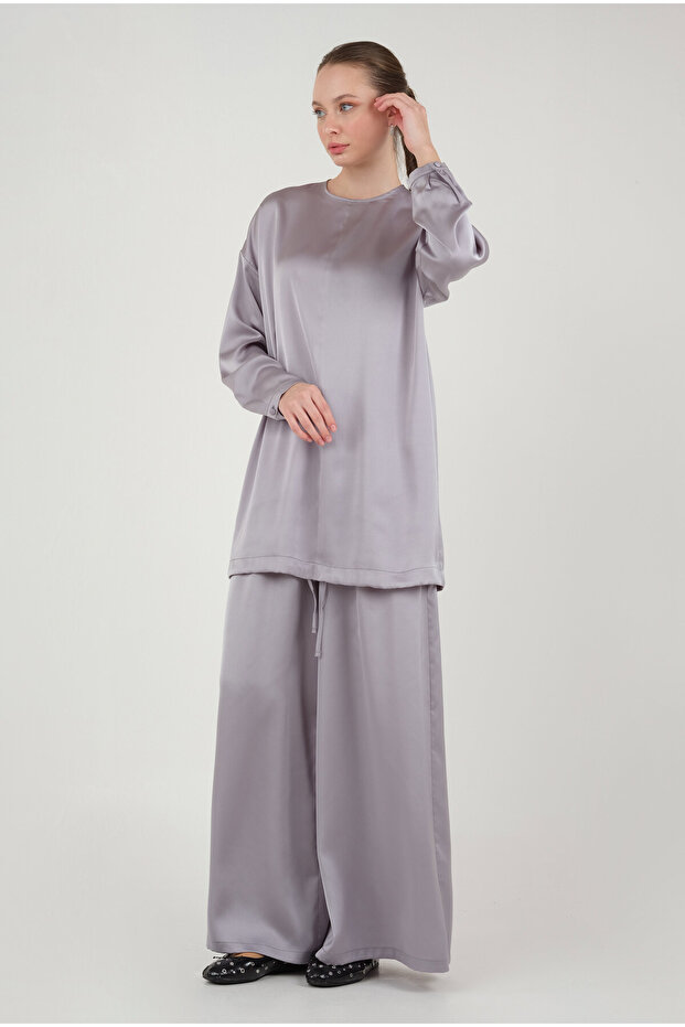 Basic Saten Takım Gri - 1