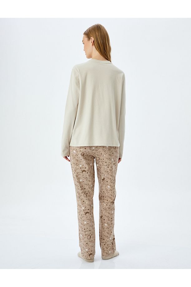 Yıldız Desenli Pamuklu Pijama Takımı - 4
