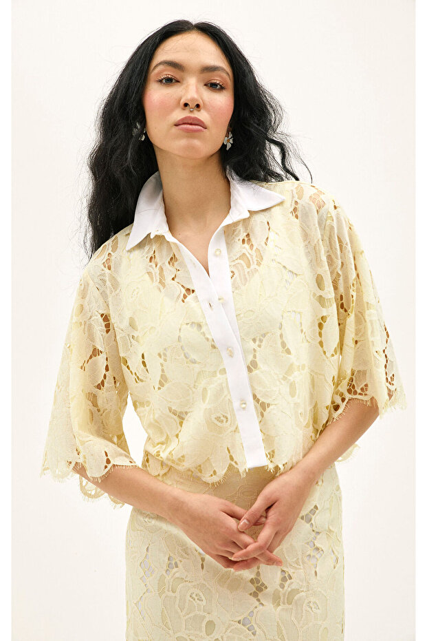 Celeste Dantel Mini Gömlek - 3