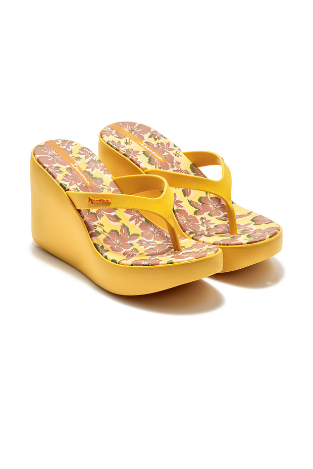 Flip-flops pentru femei cu toc Aloha galben 35/40 - 1