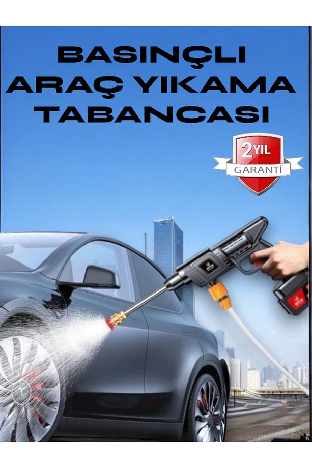 Güçlü Basınçlı Şarjlı Su Tabancası - Ev, Bahçe ve Araba Temizliği İçin İdeal! - 1