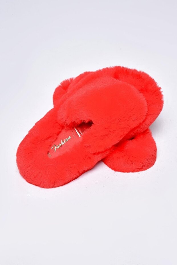 Červené extra měkké dámské domácí pantofle - 3cm Bynd01 - 6