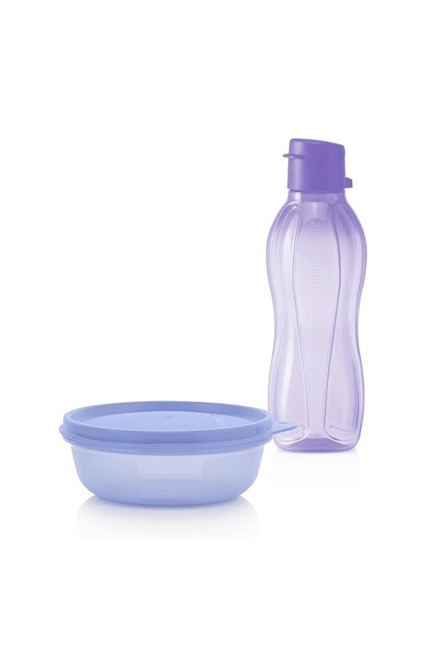 Hep by My Side Set Eco Bottle Kk Water Bottle & Flask Purple 500 ml and S&S Cap Lilac 300 ml