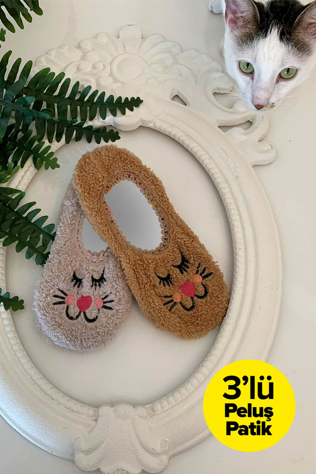 3 Pairs Women's Plush Ballerina Winter Thick Home Socks