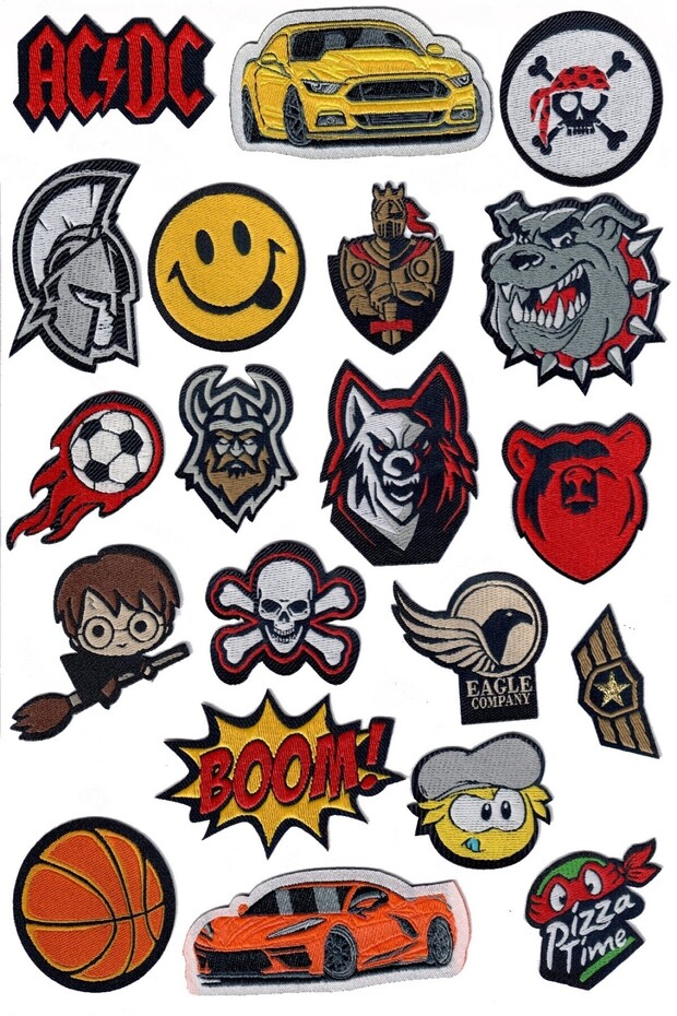 20'li Ütü İle Yapışan Dokuma Patch Erkek Çocuklar İçin Arma Seti Dökme (20 Adet) - 4