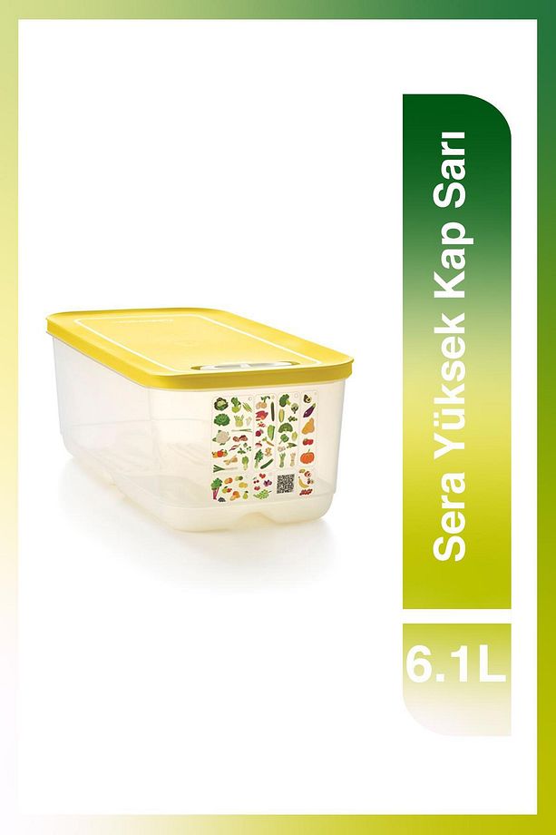 Sera Serisi Sarı Yüksek Gıda Saklama Kabı 6.1 Lt - 1