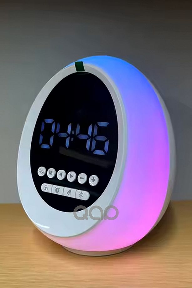 Bluetooth Hoparlör Ses Bombası Ses Küresi Rgb Ledli Gece Lambası Saat ve Alarm P133 - 8