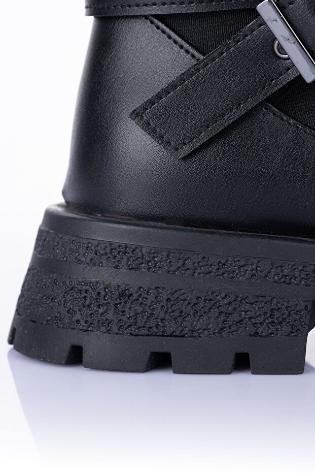 Layza Kadın Kalın Tabanlı Siyah Bot - 7