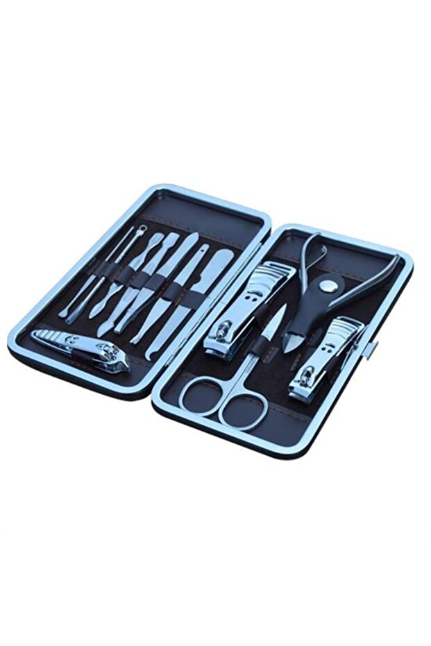 Manicure Forceps with Bag Professional and Manicure Pedicure Set 13 Pieces Cuticle Pusher and Tweezers (4881 - 5