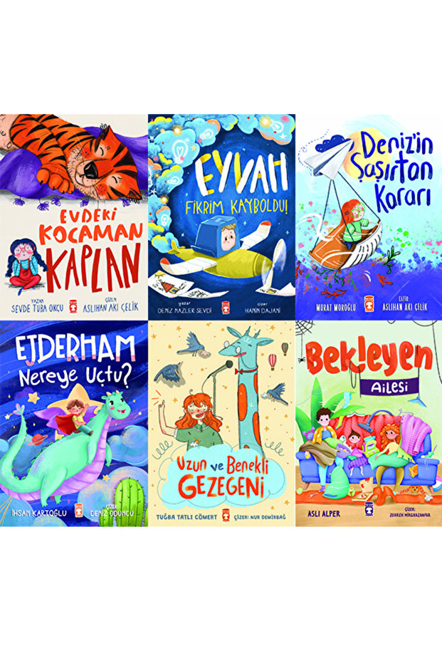 1St and 2Nd Classroom Reading Set 6 Books Evdeki Kocaman Kaplan-Eyvah Fikrim Kayboldu-Denizin Şaşırtan Karar