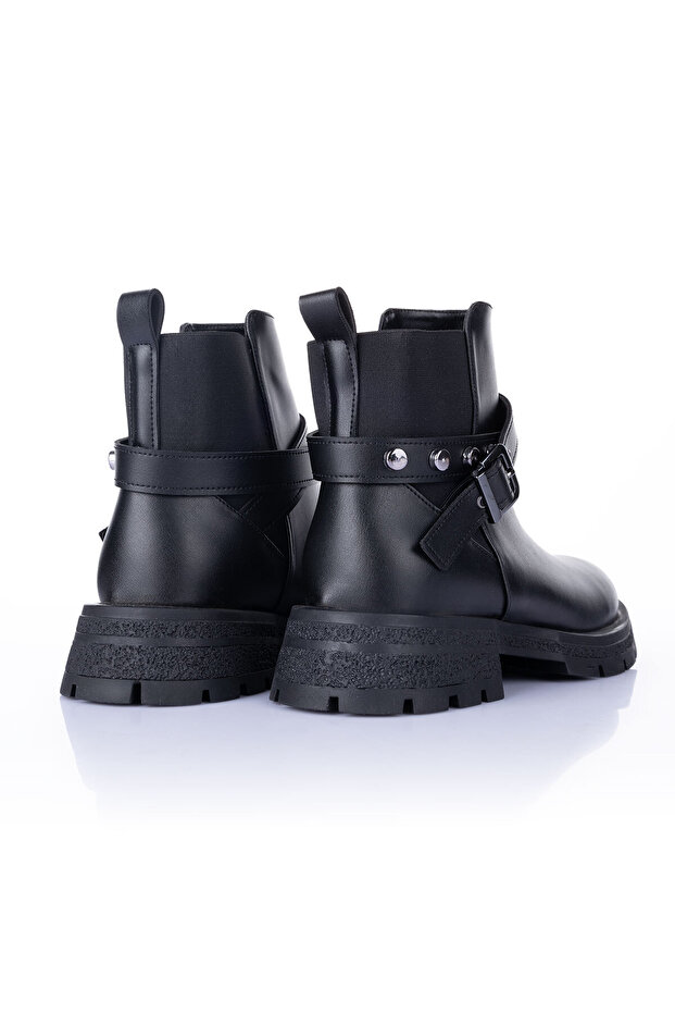 Layza Kadın Kalın Tabanlı Siyah Bot - 4