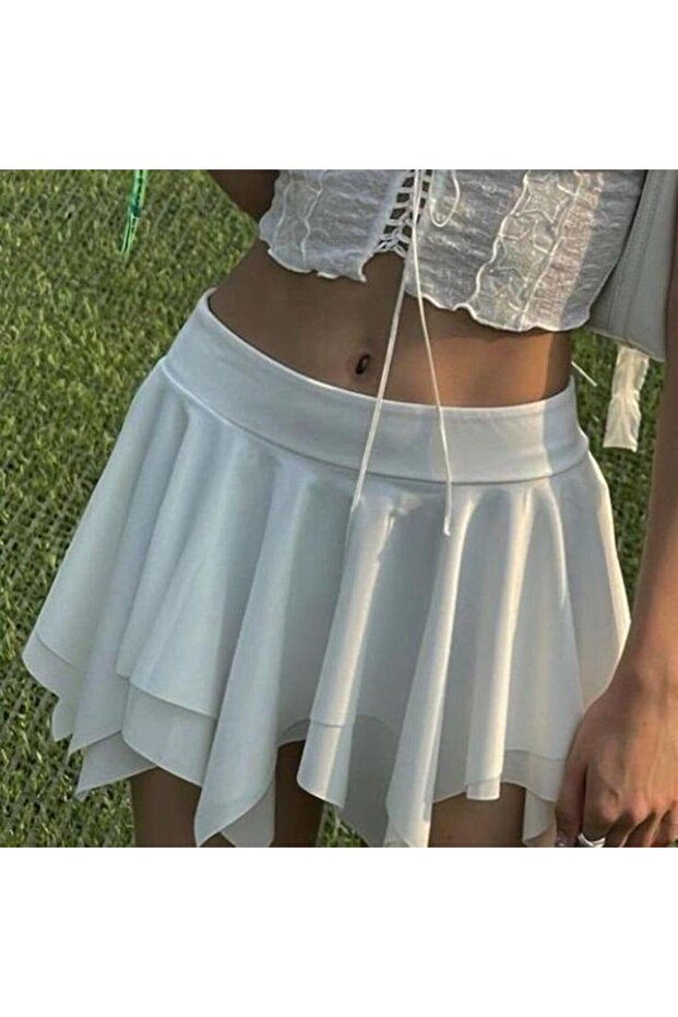 Asimetrik katlı micro etek - 2