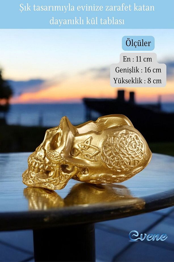 Küllük Altın Kül Tablası Dekoratif Küllük Model 8 - 2