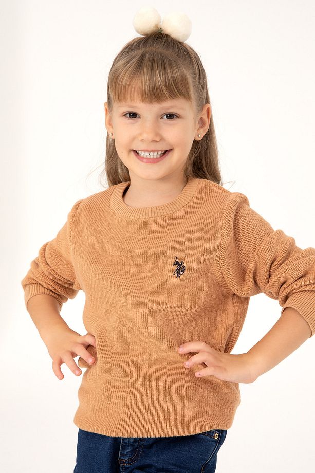 Kız Çocuk Camel Bisiklet Yaka Basic Kazak 50293601-vr015 - 2