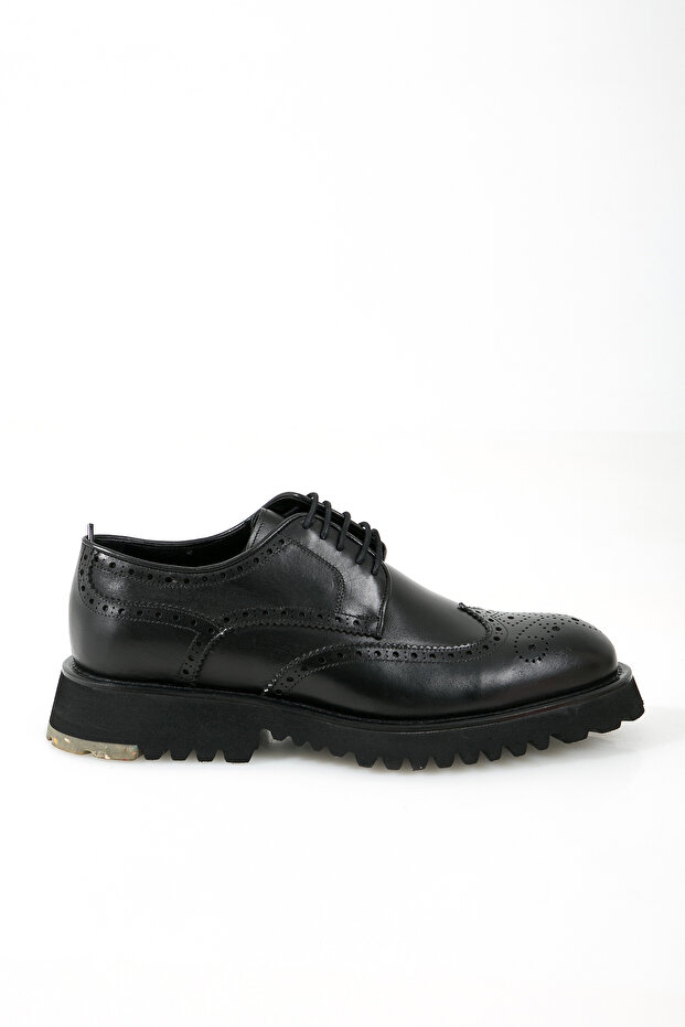 Men's Genuine Leather Black Laced Jurdan Sole Classic Shoes