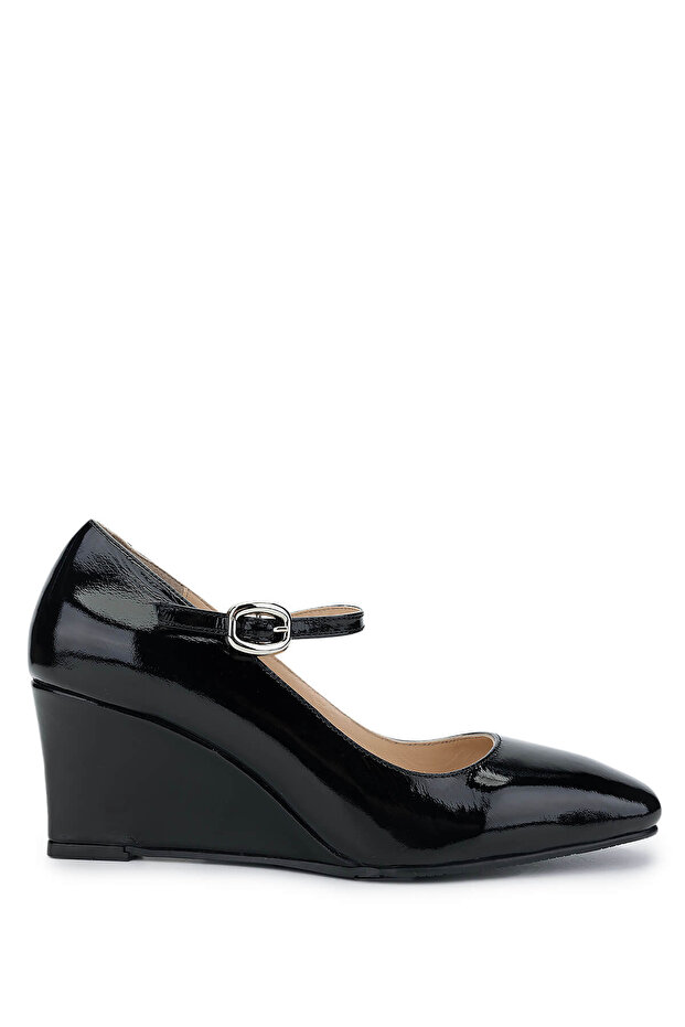 Women's Genuine Leather Black Patent Leather High Heels