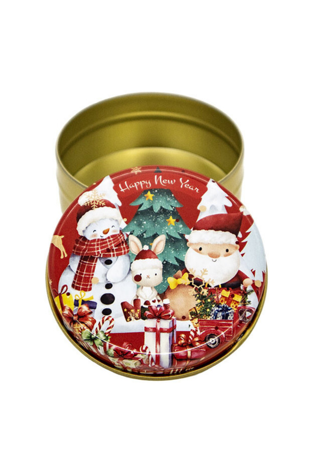Christmas Metal Box Red Santa Claus Rabbit 7cm 5Pcs Christmas Candle Jar Candle Mold Gift Box
