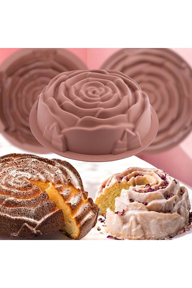 قالب كيك من السيليكون بنمط الورد - 1