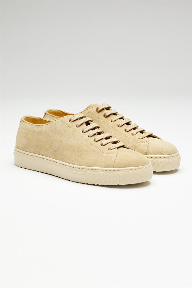 Bej Deri Sneaker - 5