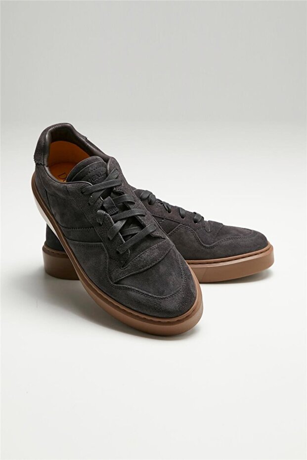 Antrasit Renk Deri Sneaker - 2