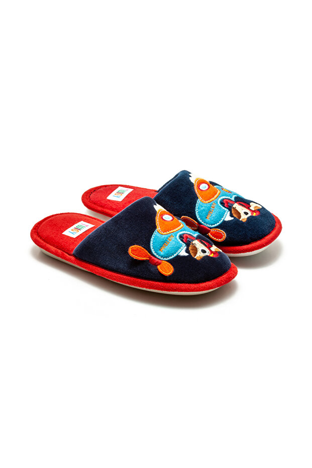 Navy Blue Kata Airplane Children's House Slippers - 30/35