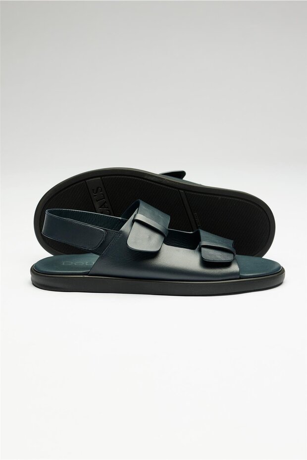 Siyah Deri Sandalet - 3