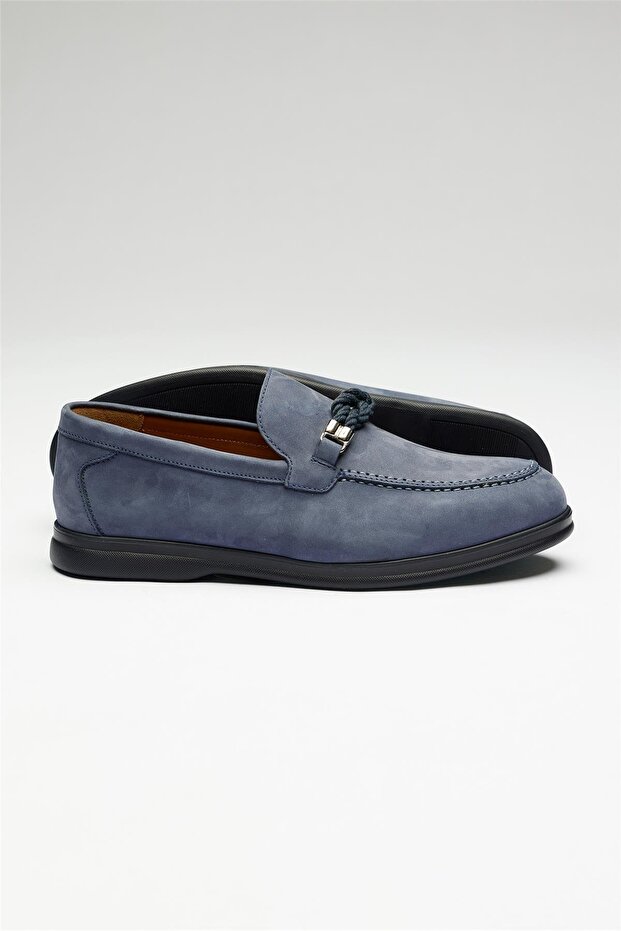Mavi Deri Loafer - 4