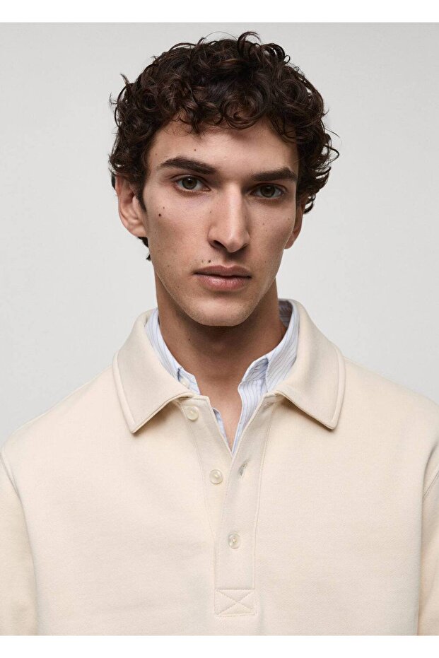 Regular kesim pamuklu polo sweatshirt - 6