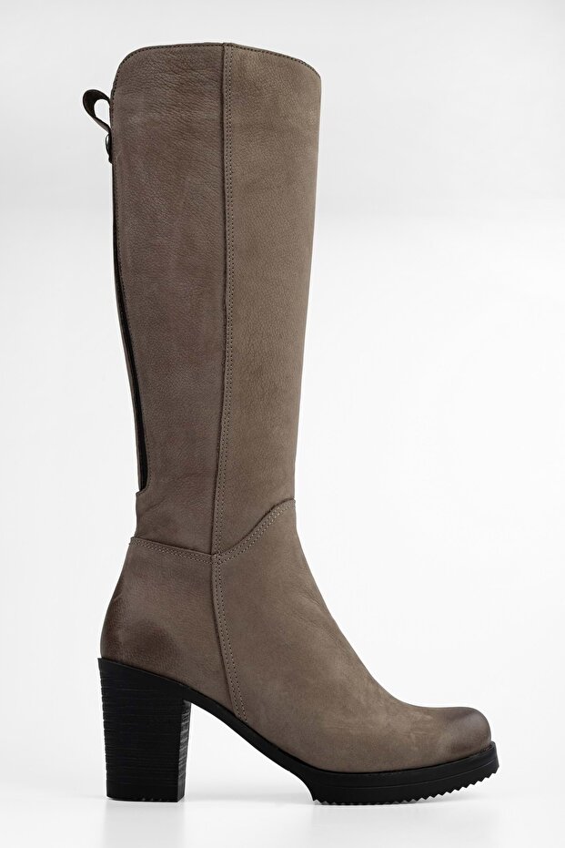 Women's Daen Mink Genuine Suede Leather Heeled Boots