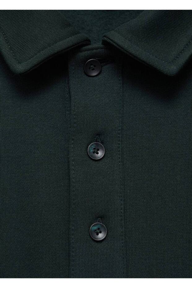 Regular kesim pamuklu polo sweatshirt - 5