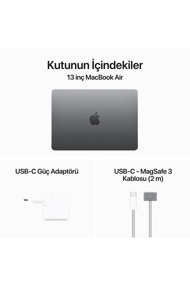 13-inch MacBook Air: Apple M3 chip with 8-core CPU and 10-core GPU, 16GB, 512GB SSD - Uzay Grisi - 9