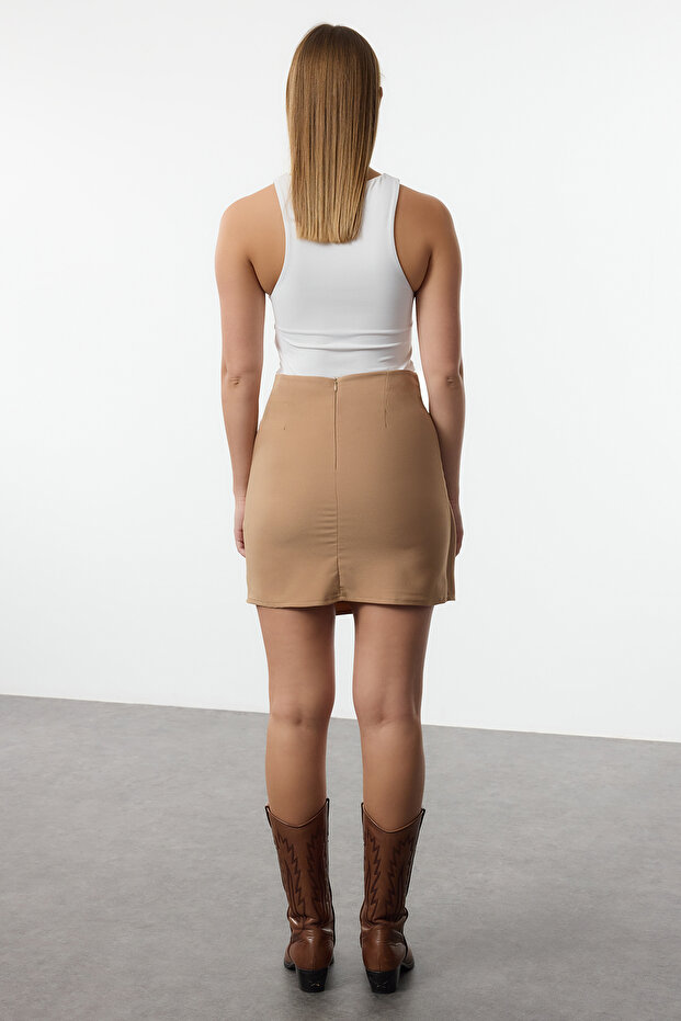 Camel Kruvaze Kapama Mini Boy Dokuma Etek TWOAW25ET00070 - 5