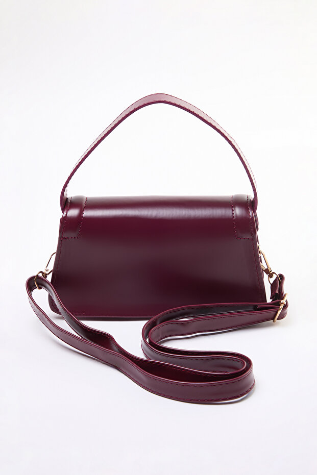 Bordo Çapraz Askılı Kadın Mini Boy City Çanta TWOAW25OC00002 - 5
