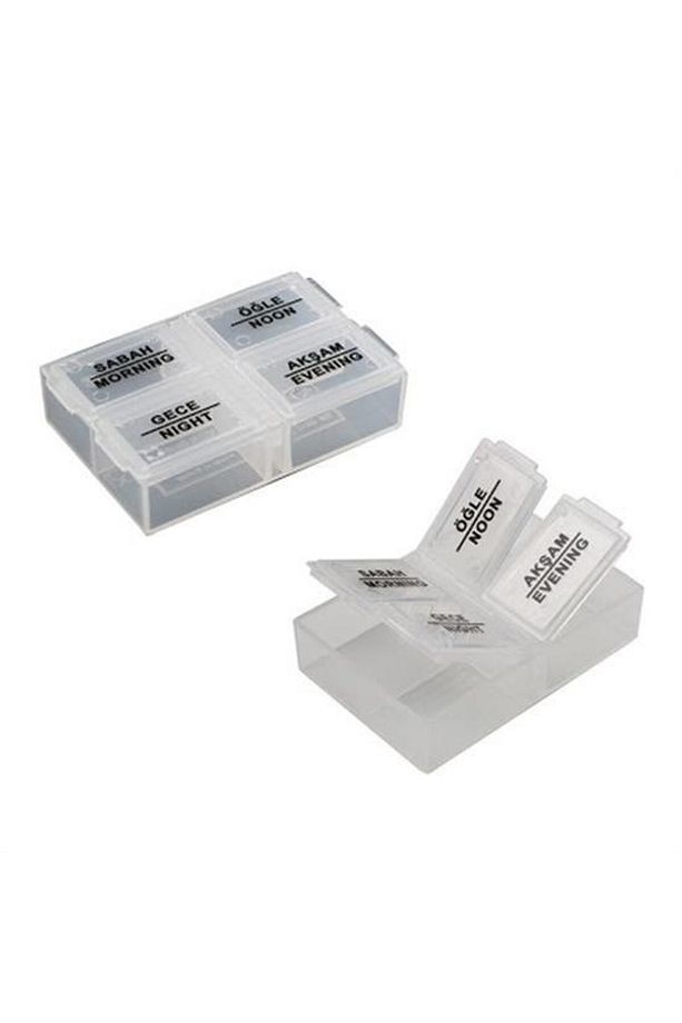 ® 4 Öğün Günlük Hap İlaç Saklama Taşıma Kutusu İlaç Hatırlatıcı - 5