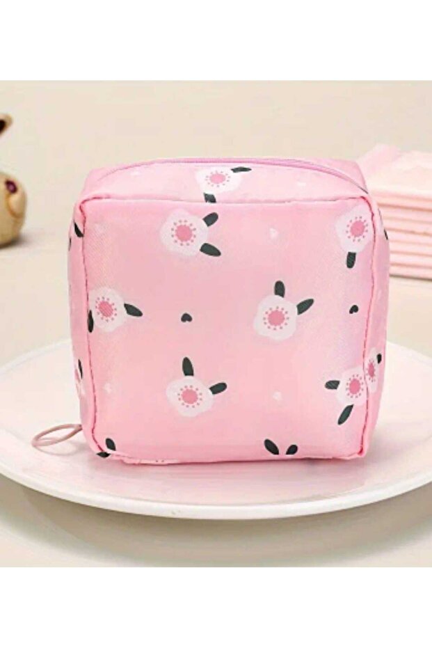 Portable Cosmetic Bag for Women - Waterproof Polyester Makeup Bag, Pad Storage