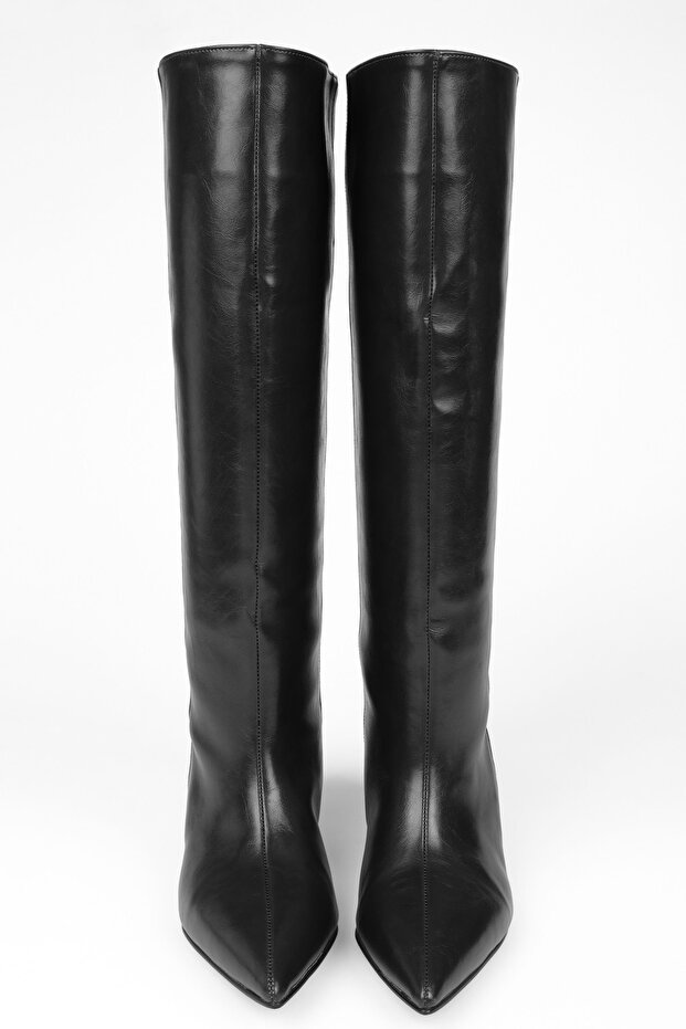 Γυναικείες μπότες Blaze Black Skin με κοντό μυτερό τακούνι - 3