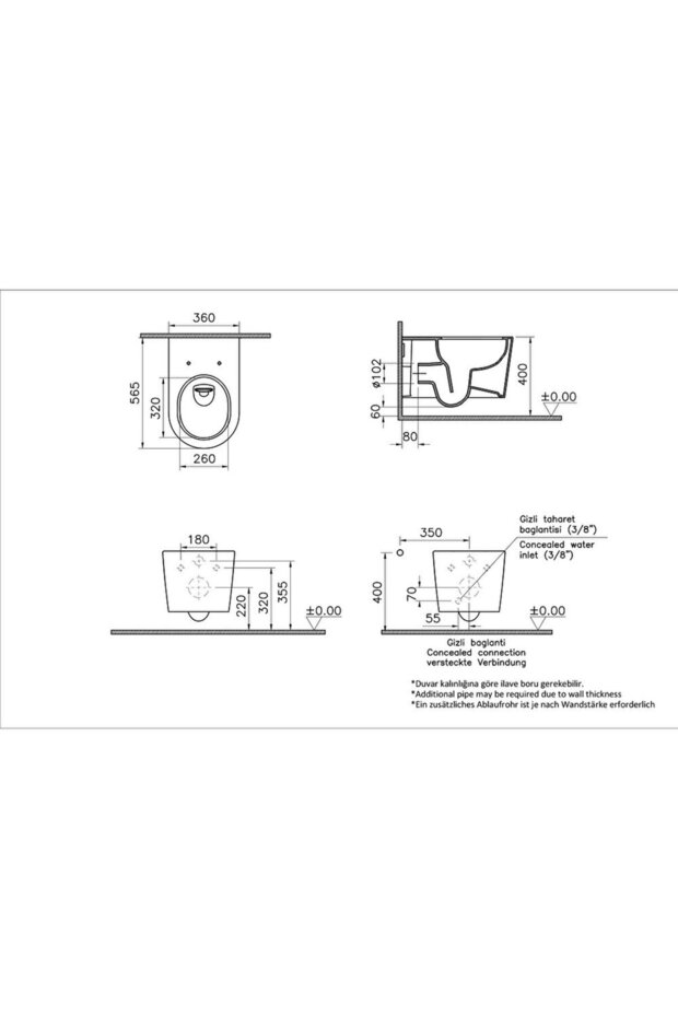 Nest Quantumflush Asma Klozet Ve Etekli Soft Klozet Kapağı Seti, Beyaz - 9