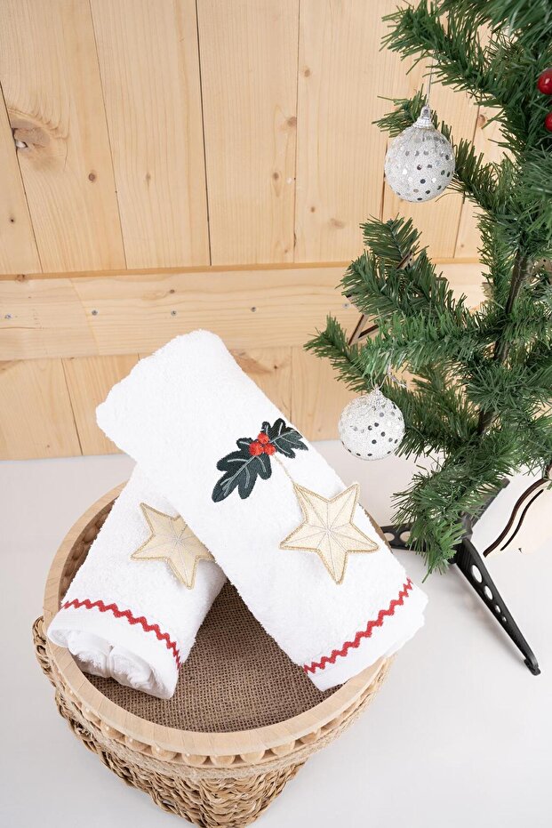 100% Cotton Double 50X90 cm New Year's Embroidered Towel & Towel Set