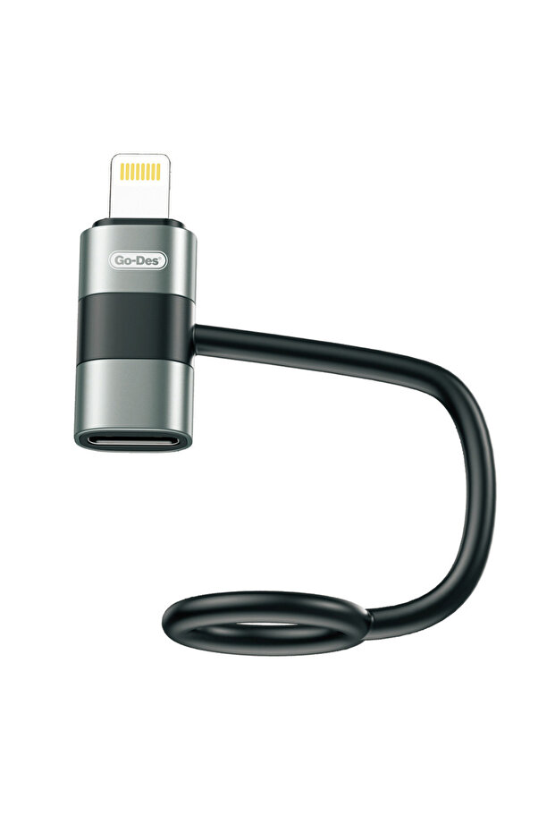 GD-CT068  Lightning to Type-C Data Ve Hızlı Şarj Adaptörü  Siyah - 1