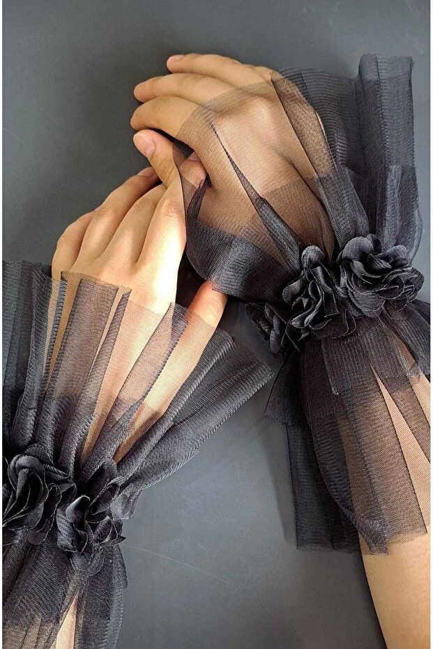 Kolluklu dantel eldiven - 3