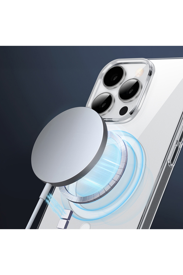 iPhone 16 Pro Uyumlu Kılıf Magsafe Şarj Özellikli Wiwu YXK-207 Invisible Pro Sert PC Kapak Şeffaf - 4